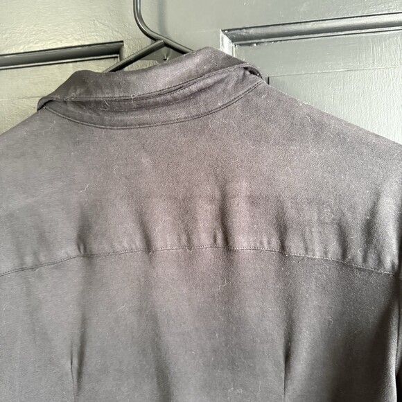 Double D Ranch Women's Size Large Black Suede Feel Button Up Western Shirt - Picture 9 of 11